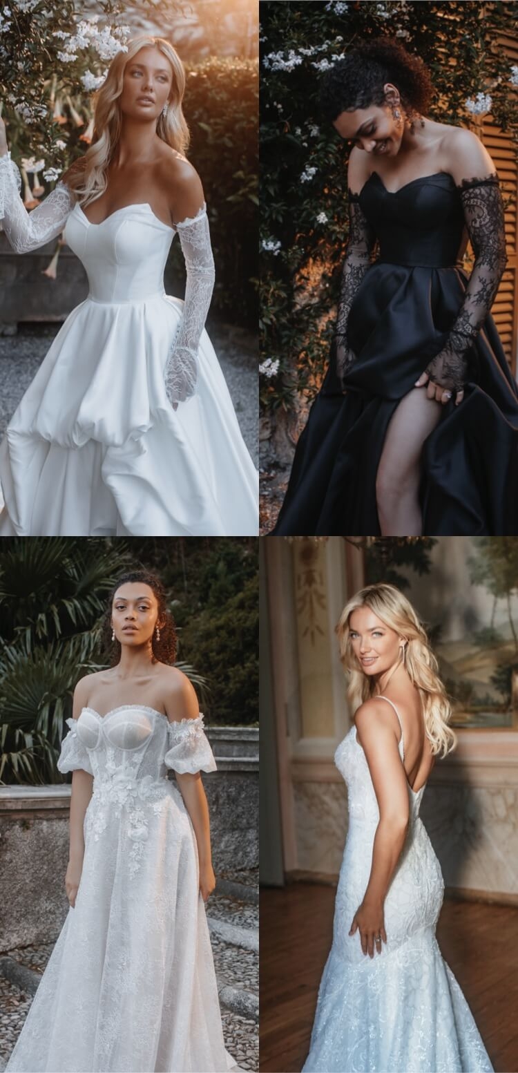 Photo of the models wearing bridal gowns - Mobile Image